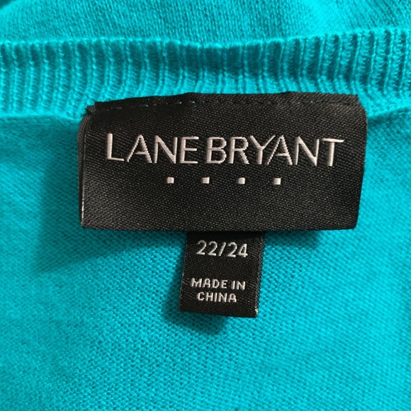 LANE BRYANT Teal Blue Cotton Cardigan Sweater - Picture 4 of 4